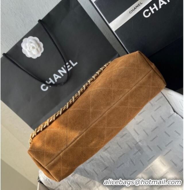 Good Taste Chanel Suede Hobo Bag AS5978 Light Brown 2025