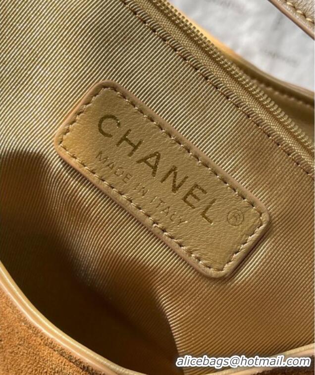 Good Taste Chanel Suede Hobo Bag AS5978 Light Brown 2025