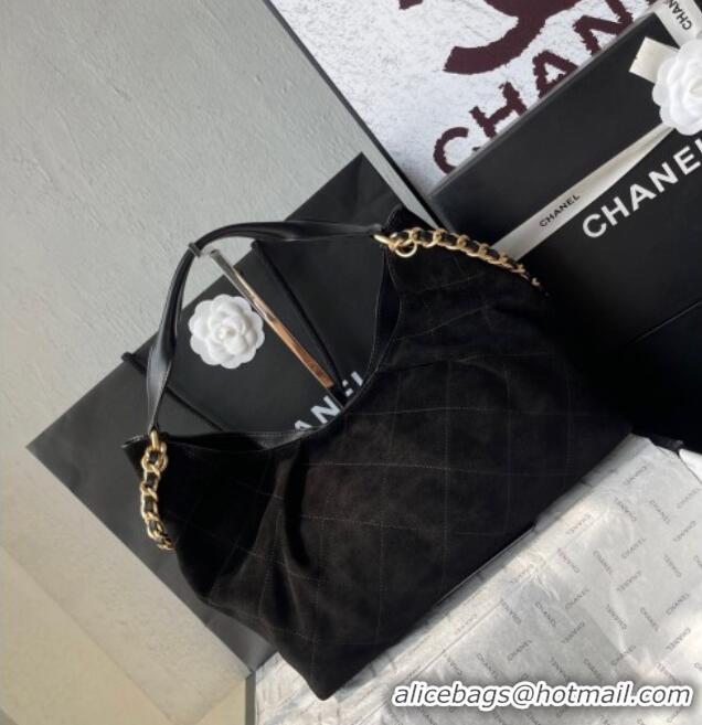 Particularly Recommended Chanel Suede Hobo Bag AS5978 Black 2025