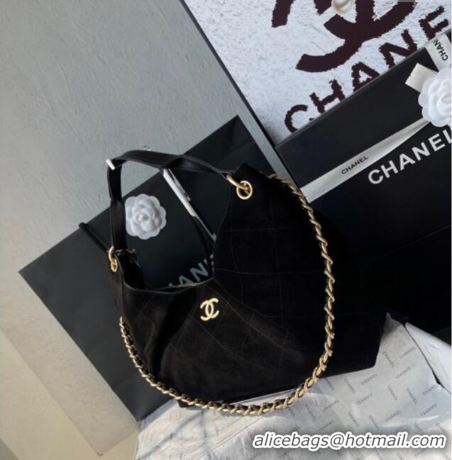 Particularly Recommended Chanel Suede Hobo Bag AS5978 Black 2025