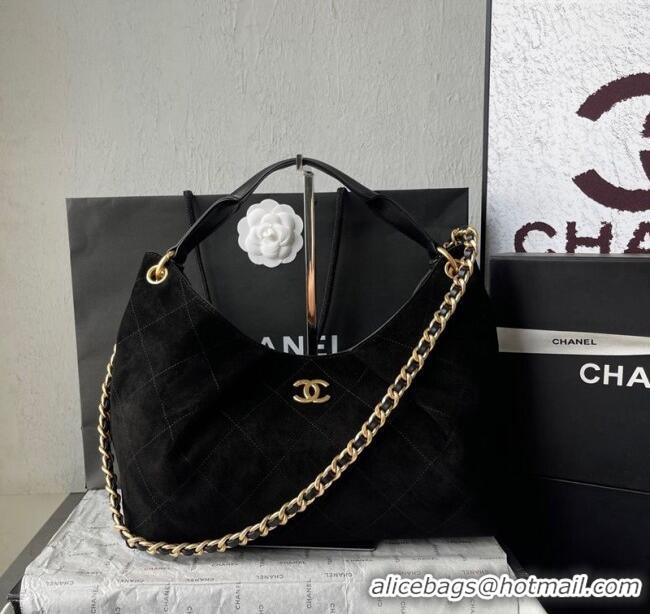 Particularly Recommended Chanel Suede Hobo Bag AS5978 Black 2025