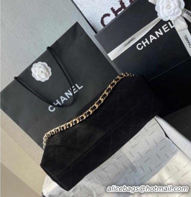 Particularly Recommended Chanel Suede Hobo Bag AS5978 Black 2025