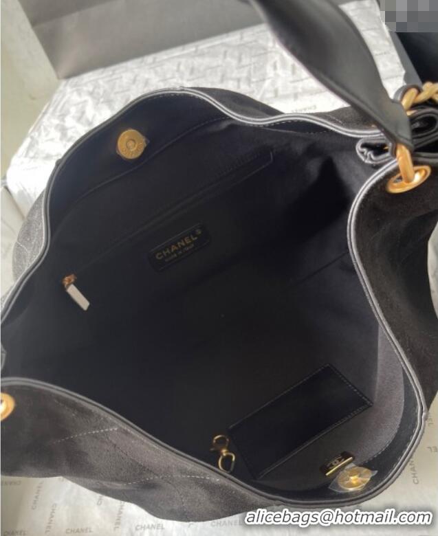 Particularly Recommended Chanel Suede Hobo Bag AS5978 Black 2025
