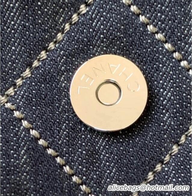 Top Quality Chanel Quilted Denim Airport Large Flap Bag AS2136 Blue 2025
