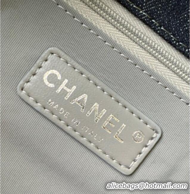 Top Quality Chanel Quilted Denim Airport Large Flap Bag AS2136 Blue 2025