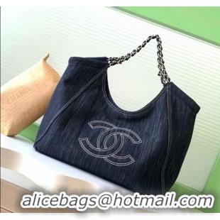Market Sells Chanel Denim Large Shopping Bag AS2138 Midnight Blue 2025