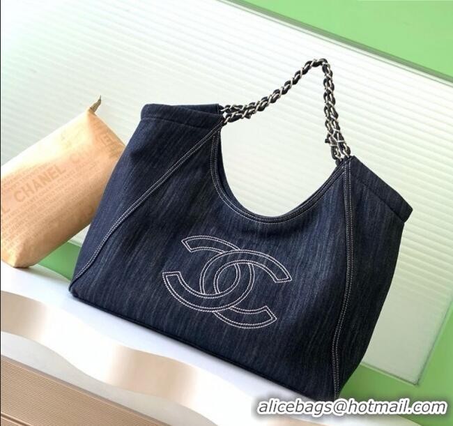 Market Sells Chanel Denim Large Shopping Bag AS2138 Midnight Blue 2025