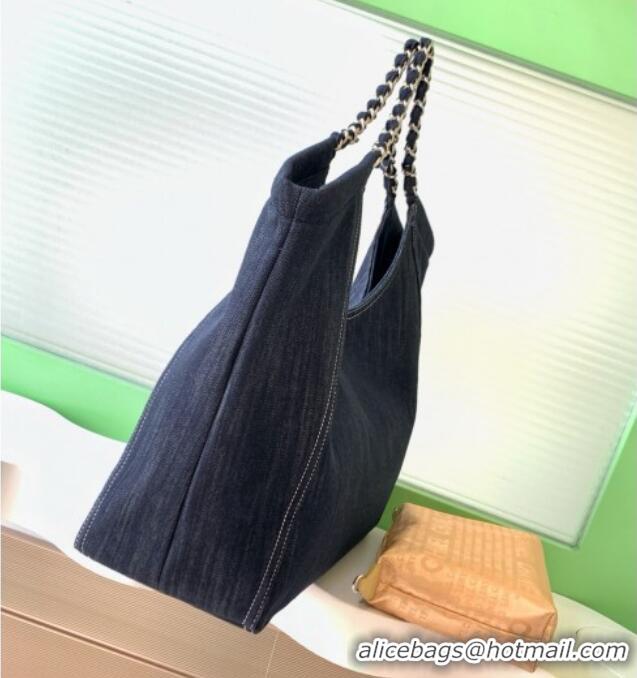 Market Sells Chanel Denim Large Shopping Bag AS2138 Midnight Blue 2025