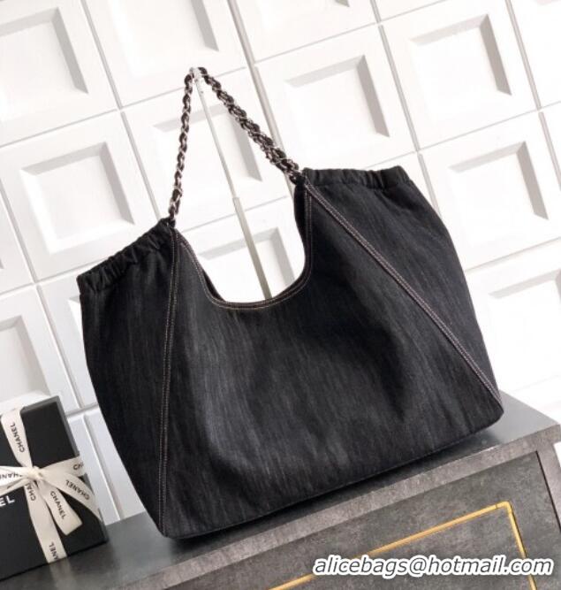 Sophisticated Discount Chanel Denim Large Shopping Bag AS2138 Black 2025