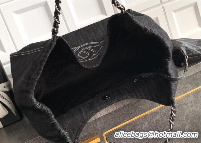 Sophisticated Discount Chanel Denim Large Shopping Bag AS2138 Black 2025
