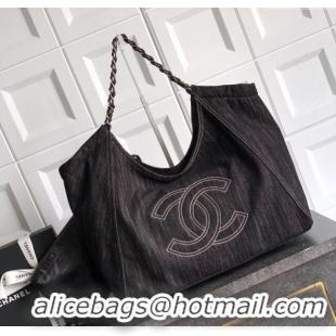 Market Sells Chanel Denim Medium Shopping Bag AS2138 Black 2025