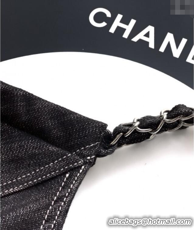Market Sells Chanel Denim Medium Shopping Bag AS2138 Black 2025