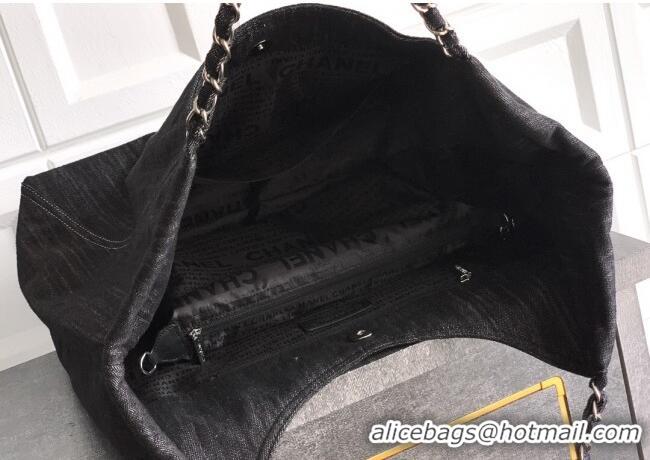 Market Sells Chanel Denim Medium Shopping Bag AS2138 Black 2025