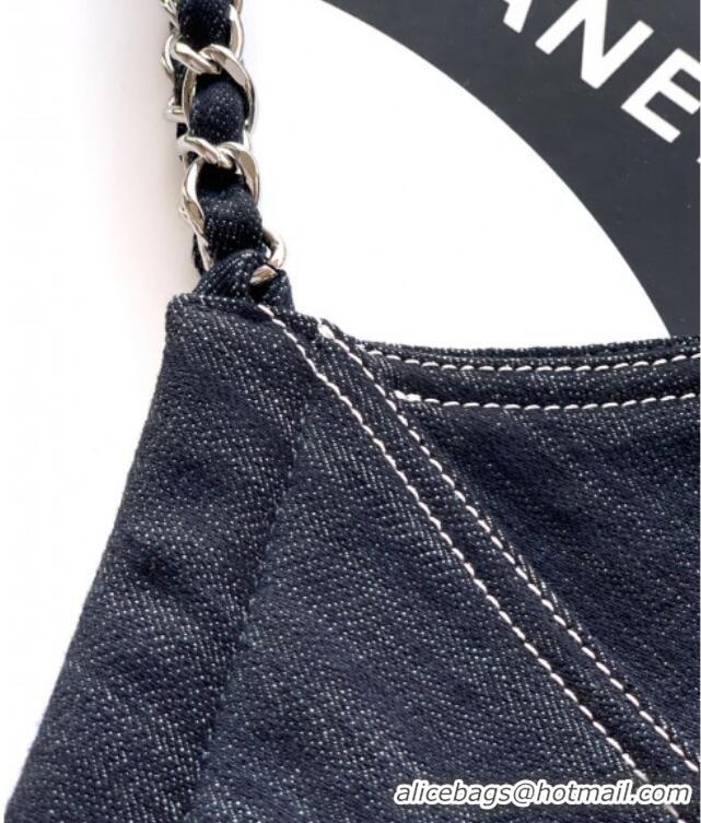 Stylish Cheap Chanel Denim Medium Shopping Bag AS2138 Midnight Blue 2025