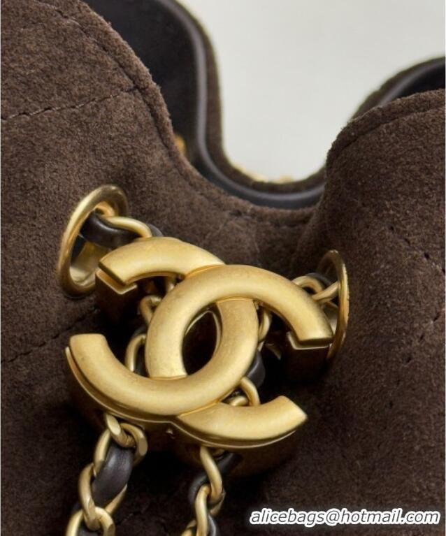 Market Sells Chanel 25 Small Handbag in Suede AS5293 Dark Brown Spring-Summer 2025