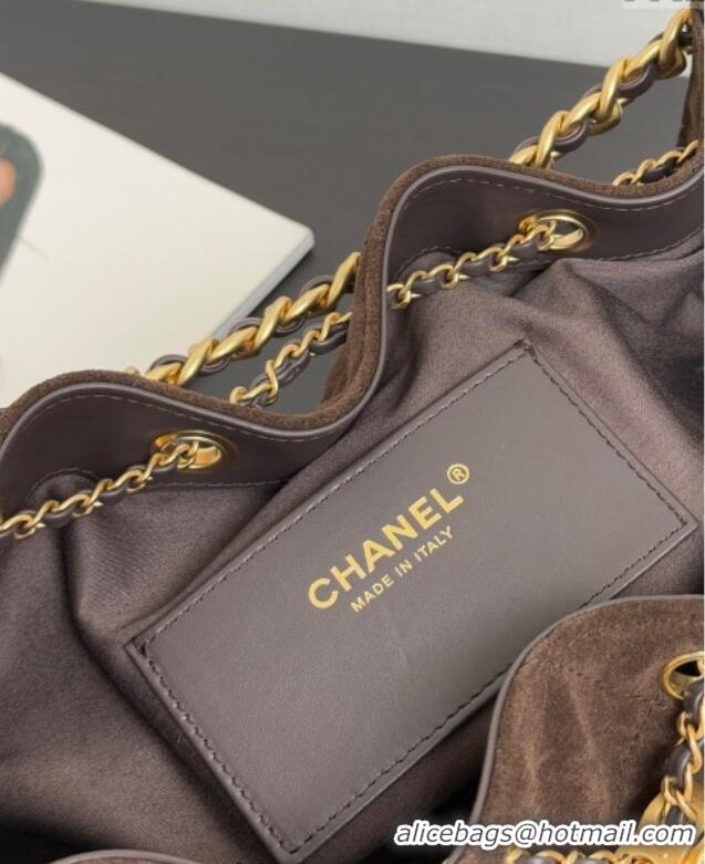 Market Sells Chanel 25 Small Handbag in Suede AS5293 Dark Brown Spring-Summer 2025