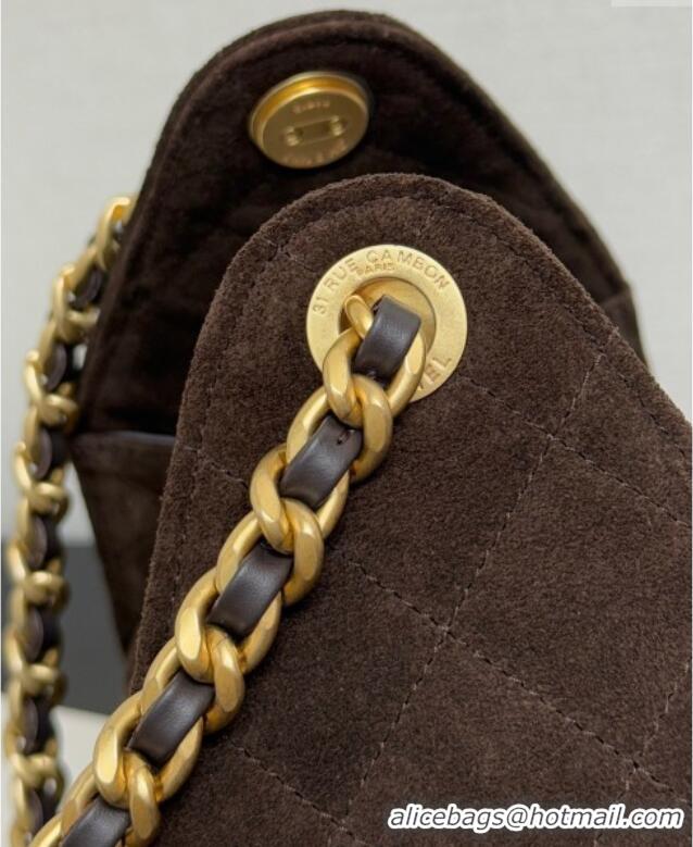 Market Sells Chanel 25 Small Handbag in Suede AS5293 Dark Brown Spring-Summer 2025