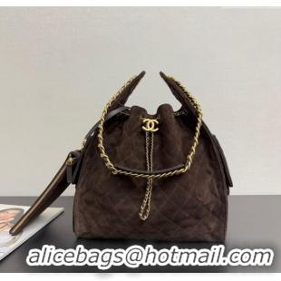 New Design Chanel 25 Suede Medium Handbag AS5311 Dark Brown 2025