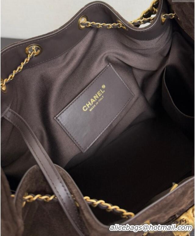 New Design Chanel 25 Suede Medium Handbag AS5311 Dark Brown 2025