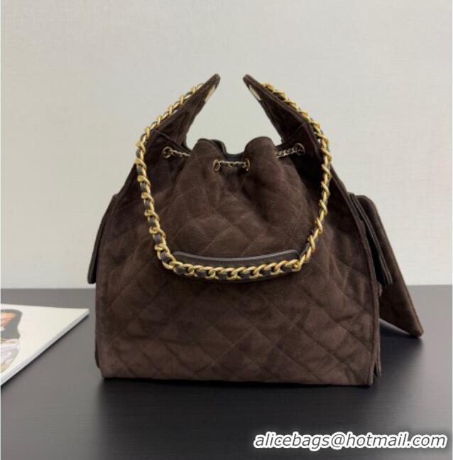 New Design Chanel 25 Suede Medium Handbag AS5311 Dark Brown 2025