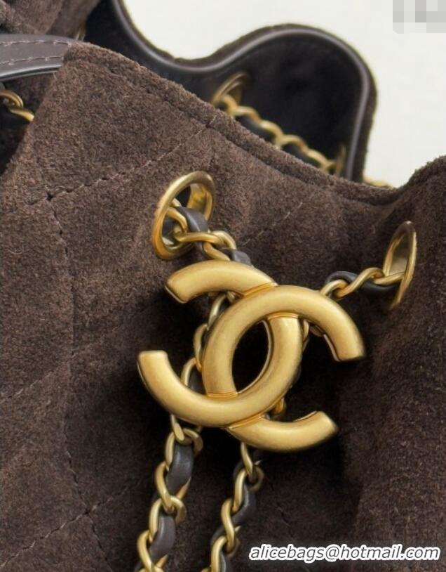 New Design Chanel 25 Suede Medium Handbag AS5311 Dark Brown 2025