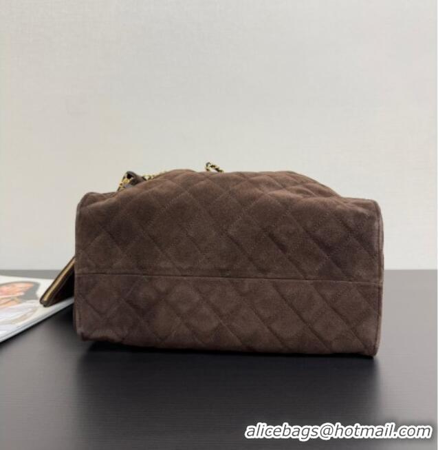New Design Chanel 25 Suede Medium Handbag AS5311 Dark Brown 2025