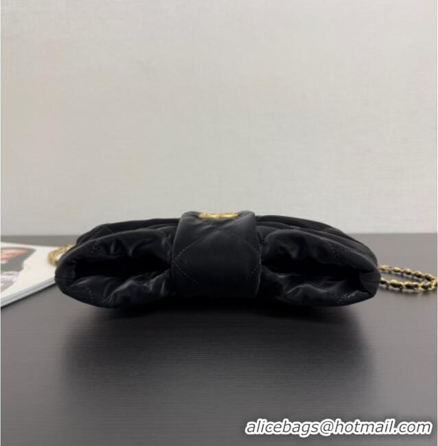 Buy New Cheap Chanel Velvet-Effect Nylon Mini Bow Bag AS5849 Black 2025