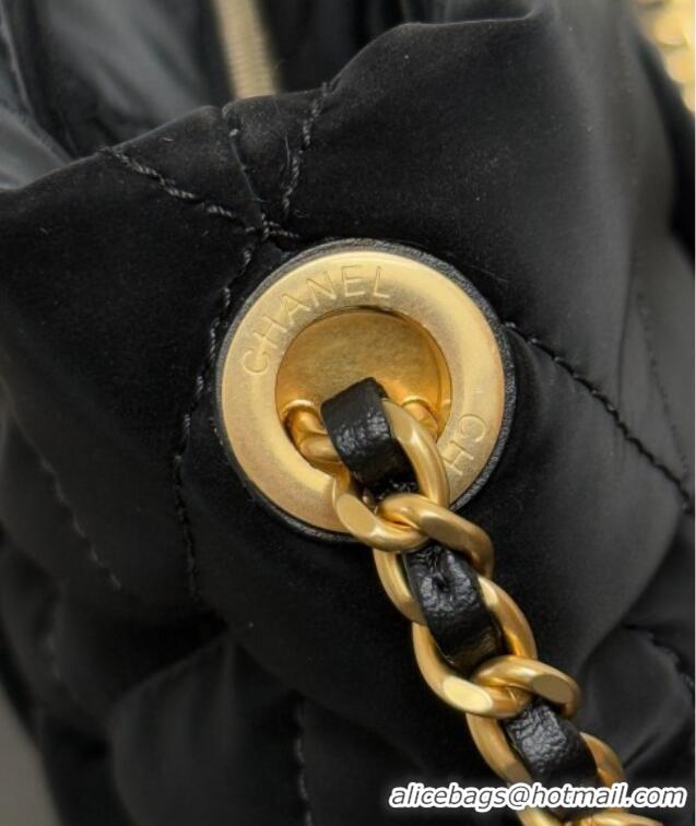 Buy New Cheap Chanel Velvet-Effect Nylon Mini Bow Bag AS5849 Black 2025