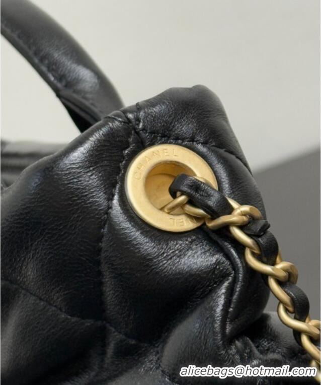 Buy Classic Chanel Shiny Lambskin Mini Bow Bag AS5849 Black 2025