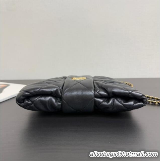 Buy Classic Chanel Shiny Lambskin Mini Bow Bag AS5849 Black 2025