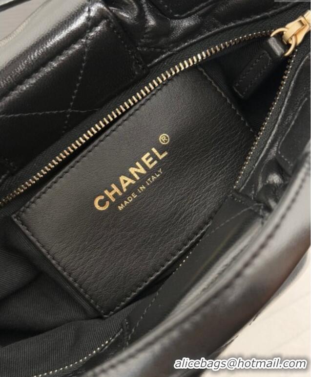 Buy Classic Chanel Shiny Lambskin Mini Bow Bag AS5849 Black 2025