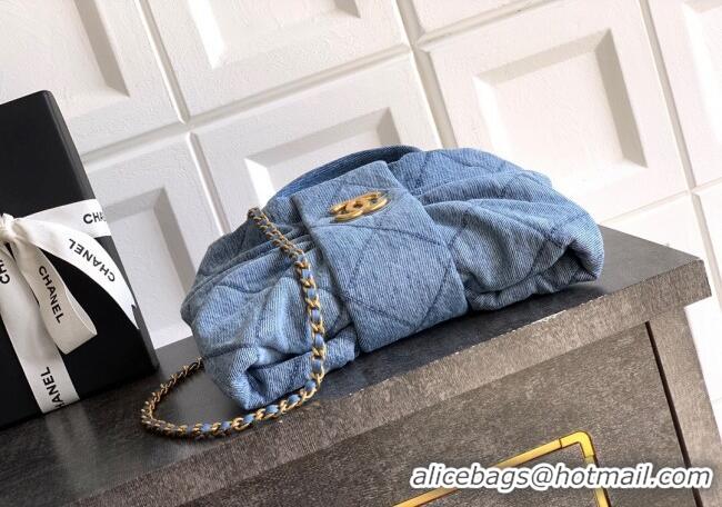 Market Sells Chanel Quilted Denim Mini Bow Bag AS5849 Light Blue 2025