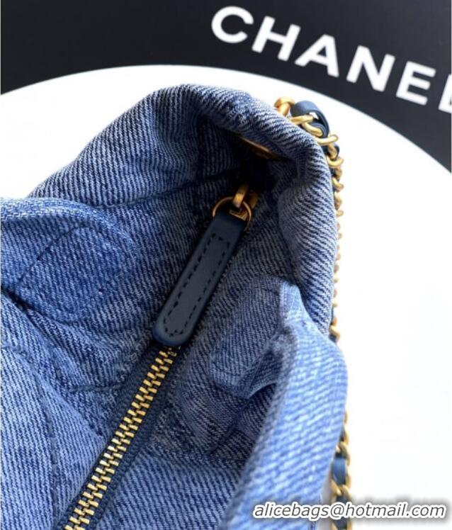 Market Sells Chanel Quilted Denim Mini Bow Bag AS5849 Light Blue 2025