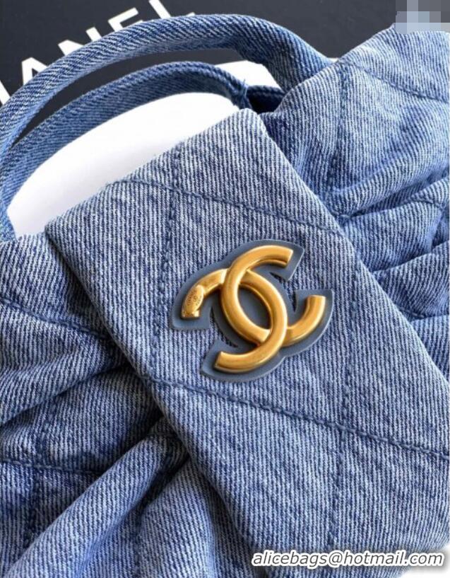 Market Sells Chanel Quilted Denim Mini Bow Bag AS5849 Light Blue 2025