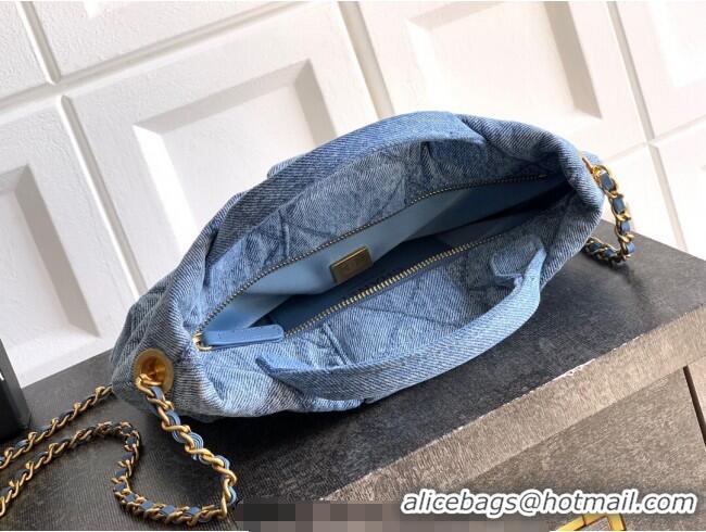 Market Sells Chanel Quilted Denim Mini Bow Bag AS5849 Light Blue 2025
