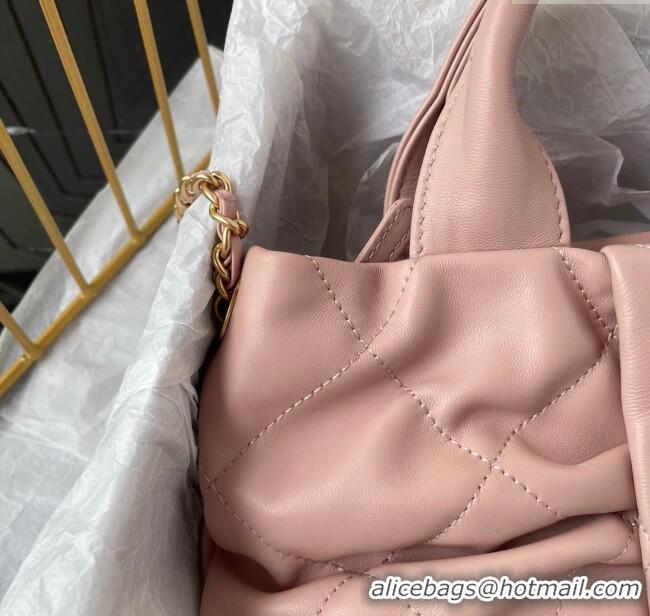 Classic Cheap Chanel Shiny Lambskin Mini Bow Bag AS5849 Light Pink 2025