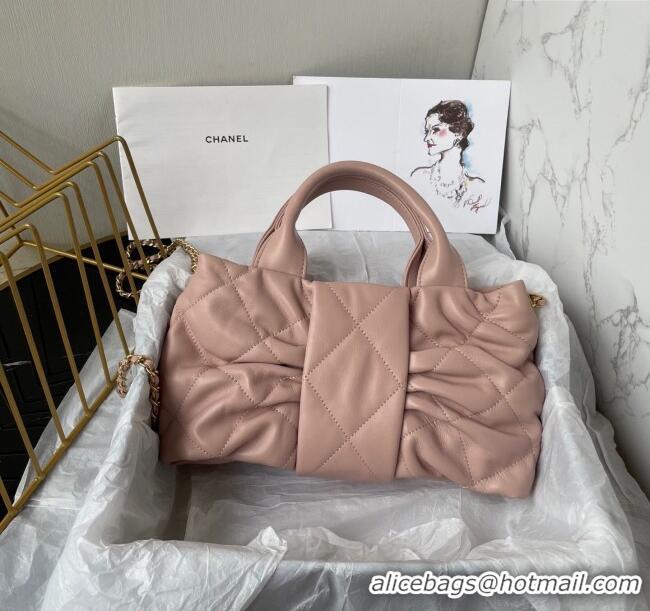 Classic Cheap Chanel Shiny Lambskin Mini Bow Bag AS5849 Light Pink 2025