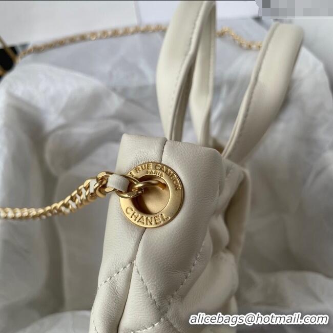 Grade Quality Chanel Shiny Lambskin Mini Bow Bag AS5849 White 2025