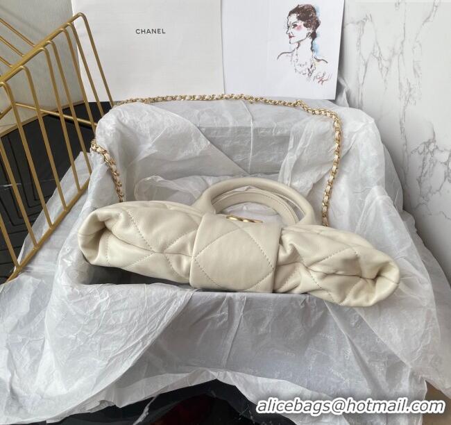 Grade Quality Chanel Shiny Lambskin Mini Bow Bag AS5849 White 2025