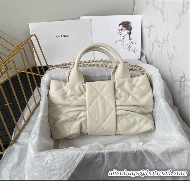Grade Quality Chanel Shiny Lambskin Mini Bow Bag AS5849 White 2025