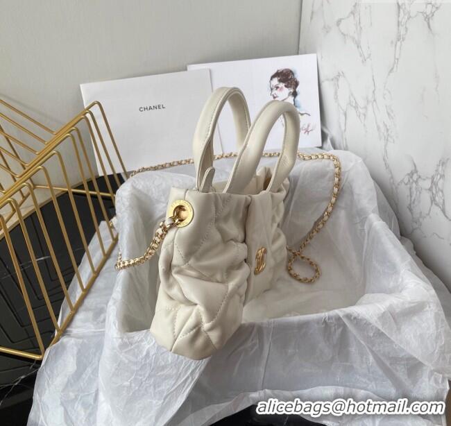Grade Quality Chanel Shiny Lambskin Mini Bow Bag AS5849 White 2025
