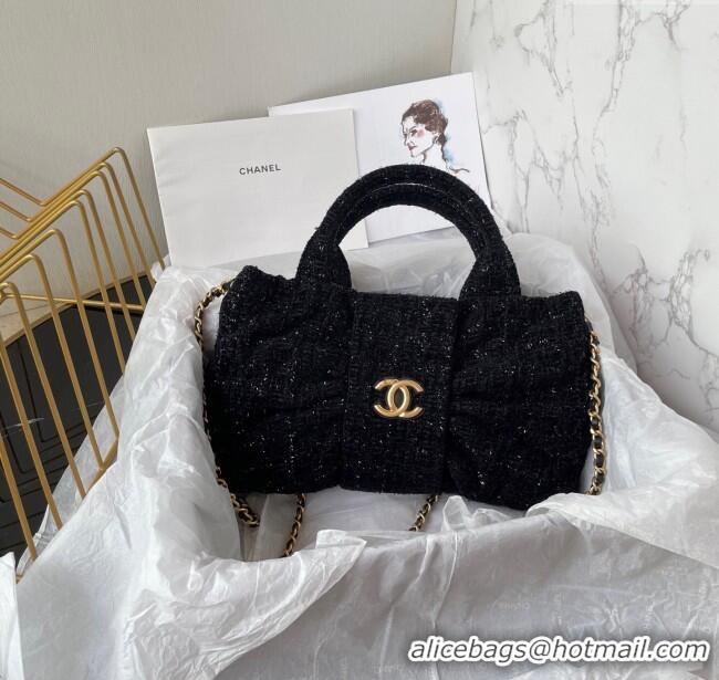 Low Cost Chanel Tweed Mini Bow Bag AS5849 Black 2025