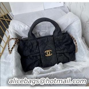 Best Price Chanel Denim Mini Bow Bag AS5849 Black 2025