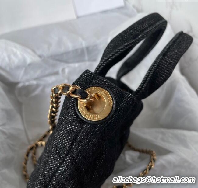 Best Price Chanel Denim Mini Bow Bag AS5849 Black 2025