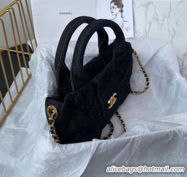 Best Price Chanel Denim Mini Bow Bag AS5849 Black 2025