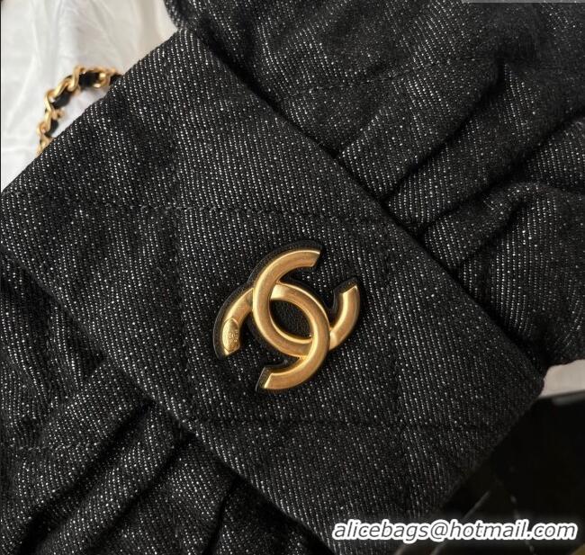 Best Price Chanel Denim Mini Bow Bag AS5849 Black 2025