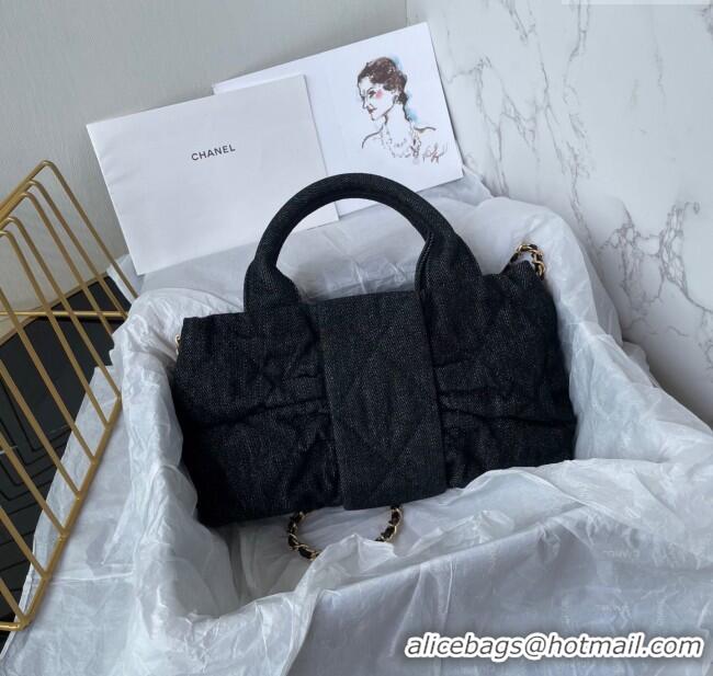 Best Price Chanel Denim Mini Bow Bag AS5849 Black 2025