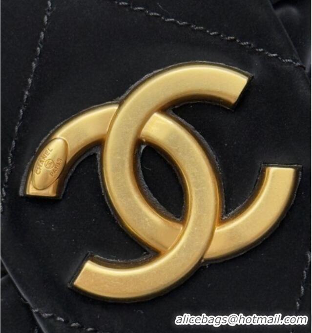 Top Grade Chanel Velvet-Effect Nylon Bow Bag AS5851 Black 2025