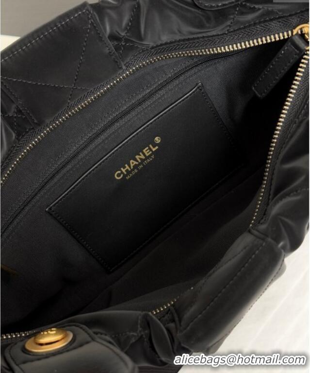Top Grade Chanel Velvet-Effect Nylon Bow Bag AS5851 Black 2025