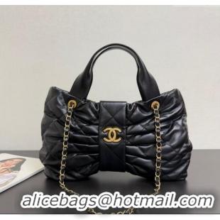 Modern Classic Chanel Shiny Lambskin Bow Bag AS5851 Black 2025